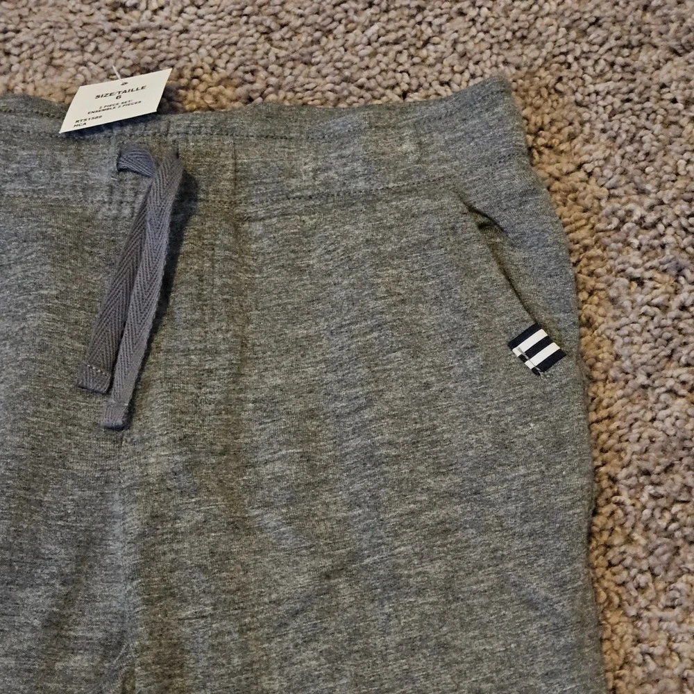 Splendid 2-Piece Flannel Jogger‎ Set Kids Size 6 Charcoal Cream NEW Plaid Shirt